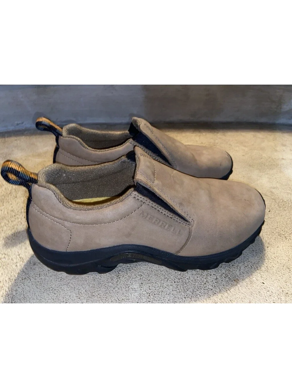 Merrell Jungle Moc Women’s 7 Brown Nubuck Leather Slip On Hiking Outdoor Shoes